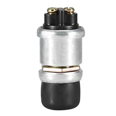 Imagen de Aramox pulsador de arranque con botón 12 V, 2 pines V 20 A, interruptor impermeable, bocina, robusto para coche
