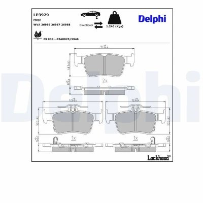 Imagen de Juego de pastillas DELPHI LP3929