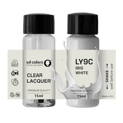 Imagen de SD COLORS IBIS White LY9C pintura para retocar (15 ML, y laca), color blanco