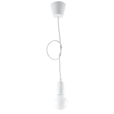Imagen de SOLLUX Lámpara Colgante DIEGO Diseño Único sin Pantalla Iluminación Minimalista LED Bombilla Única Blanca