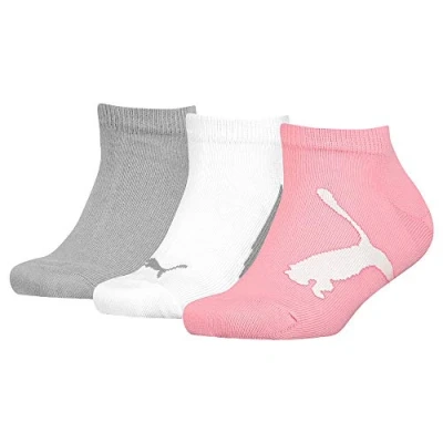 Imagen de PUMA Kids&#039; Bwt Sneaker Trainer Socks (3 Pack) Calcetines, Rosa Y Gris, 31/34 Unisex niño