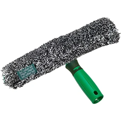 Imagen de Unger Limpiador ErgoTec Power (45 cm de Ancho, Microfibra 100% poliéster, Mango 2 componentes, Funda con Cierre Velcro, para Ventanas sin Rayas) BC450, Negro