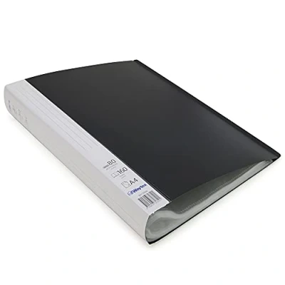 Imagen de Waytex 931336N Protector de documentos (tamaño A4, 160 fotos, polipropileno opaco 6 cm, 80 fundas transparentes), color negro