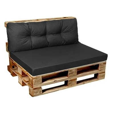 Imagen de Garden Factory Cojines para palets, Sofas de palets Asiento, Respaldo o Juego V1 (Set (Asiento 120x60+Respaldo 120x40))