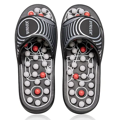 Imagen de BYRIVER Masajeador de Pies para Reflexología, Zapatillas Masaje Acupresión, Alivia la Fascitis Plantar y el Dolor Pies, Promueve Circulación Sanguínea (02M)