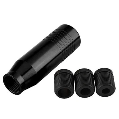 Imagen de Minyinla pomo de palanca cambios, universal manual cambios con 3 adaptadores para coche caja manual(Negro)