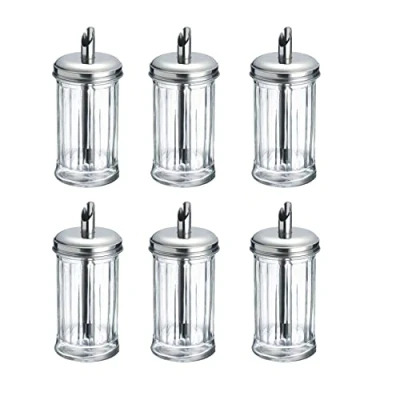 Imagen de Westmark Dispensador de azúcar, 6 piezas, Capacidad: 300 ml cada uno, Vidrio/acero inoxidable, New York, Plata/transparente, 652422E2