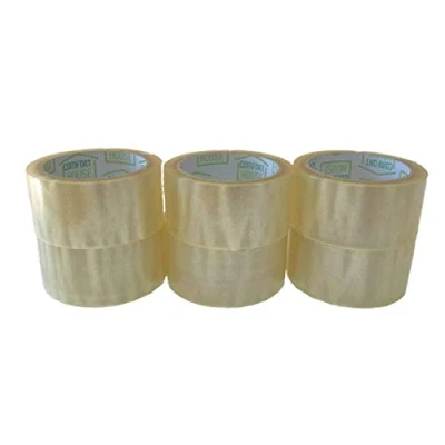 Imagen de COM FORT HOUSE Cinta Adhesiva Transparente para Embalar Perfecta Envíos y Mudanzas paquetes 48mm x 132m Pack de 6 unidades
