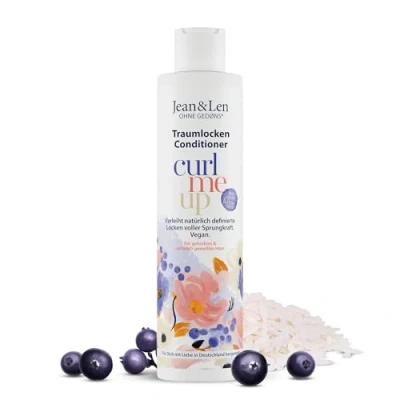 Imagen de Jean &amp; Len Acondicionador rizos de ensueño agua arroz y bayas acai, para cabello rizado ondulado, combate el encrespamiento aporta flexibilidad, sin parabenos ni siliconas, vegano, 300 ml