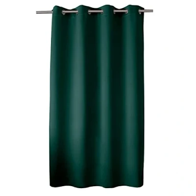 Imagen de ED Enjoy Home Cortina Opaca con Ojales Plateados, Verde Oscuro, 140 x 180 cm, 100% poliéster, Tejido Certificado Oeko Tex, colección Regaliz