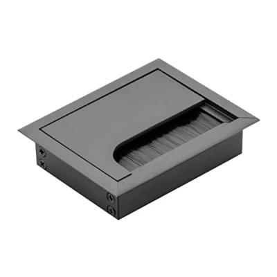 Imagen de GTV Boquilla para Cables Merida Pasacables con Tapa de Apertura Rectangular Organizador Muebles Pasacables/para la instalación en encimera / 80 x 100 mm/Negro