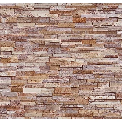 Imagen de d c fix papel pintado de pared Arena piedra paneles 3D lavable y impermeable vinilo decorativo mural revestimiento pegatinas PVC para cocina, baño, dormitorio 67,5 cm x 4 m