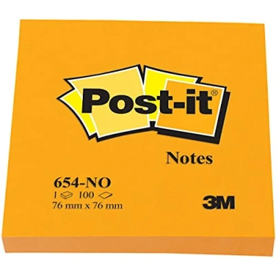 Imagen de Post It Notas, Naranja, 76 mm x mm, 6 Blocs, 100 Hojas/Bloc Notas Adhesivas para Listas de Tareas y Recordatorios