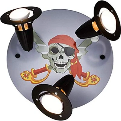 Imagen de elobra Lámpara de techo pirata, madera, negro, a +