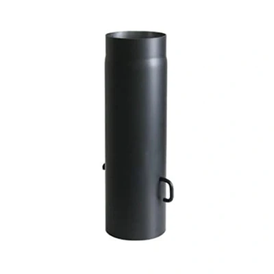 Imagen de Kamino Flam Tubo con válvula para chimenea, Conducto de humos, vitrificado acero resistente a altas temperaturas Negro, Ø 150 mm/longitud 500 mm