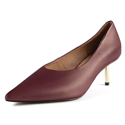 Imagen de L37 HANDMADE SHOES tacón Alto para Mujer I Cuero Natural Zapatos Hechos a Mano Estilo único Deja VU, Bomba, Burdeos, 39 EU