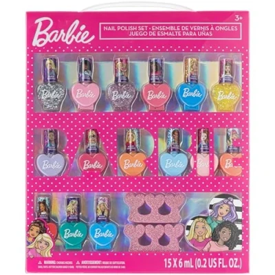 Imagen de Barbie Set de Esmalte uñas para Niños no tóxico y removible Regalo niñas a partir 3 años by Townley Girl