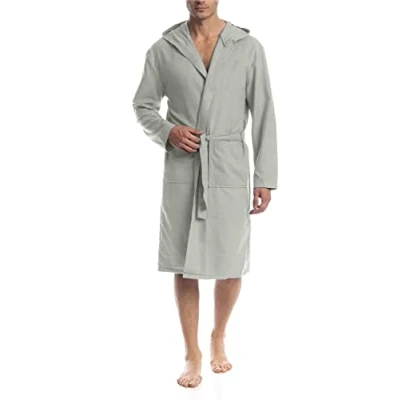 Imagen de o day Albornoz de microfibra para hombre y mujer, ahorra espacio, unisex, adultos, con capucha, bolsillos cinturón, ideal viajes, piscina, gimnasio, ligero, suave