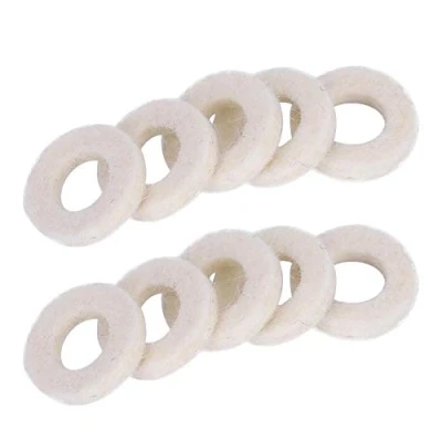 Imagen de Almohadillas de Trompeta, 10 Pcs Válvula Trompeta Arandelas Fieltro Cojín Latón Trompetas Accesorio Instrumento Musical (Blanco)