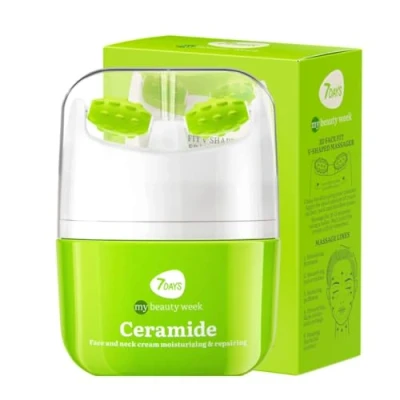 Imagen de 7Days Crema Facial con Ceramida Masajeador de Cara y Cuello Rejuvenecimiento, Reafirmación e Hidratación, Anti Hinchazón, Lifting, Edad Korean Skincare 40ml