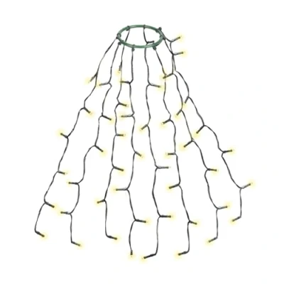 Imagen de SALCAR iluminación para árbol de Navidad 0,6 m con anillo y 8 guirnaldas, cadena luces 48 LED, Navidad, navideña impermeable 60 cm, 90 120