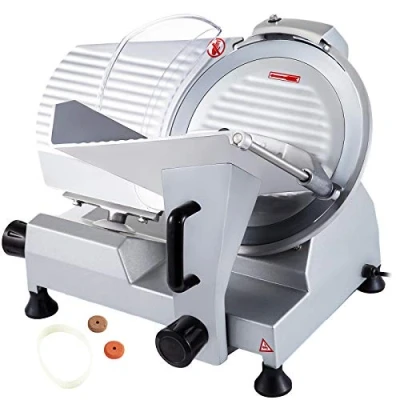 Imagen de BuoQua Cortafiambres Profesional, 250W 30 cm Hoja de Acero Inoxidable Eléctrico, Espesor 0 16 mm Cortadora Fiambres Ajustable para Carne, Fiambres, Queso, Rosbif, Verduras, Frutas