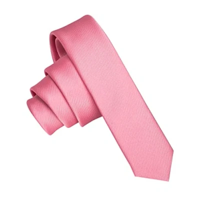 Imagen de JEMYGINS Corbata de Hombre Ajustada Color Sólido a Rayas Diagonales 4 cm Ancho Rosa