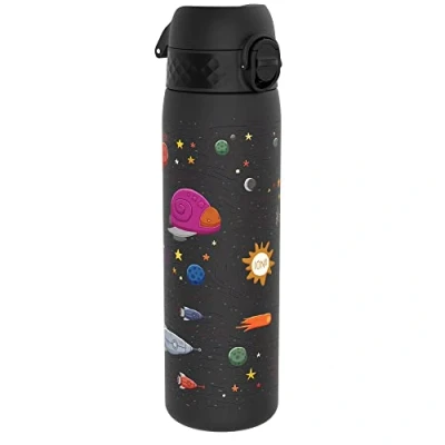 Imagen de ION8 Botella Agua, 500ml, a Prueba de Fugas, Fácil Abrir, Cerradura Segura, Apta para Lavavajillas, Sin BPA, Asa Transporte, Limpiar, Neutro en Carbono, Diseño Naves Espaciales