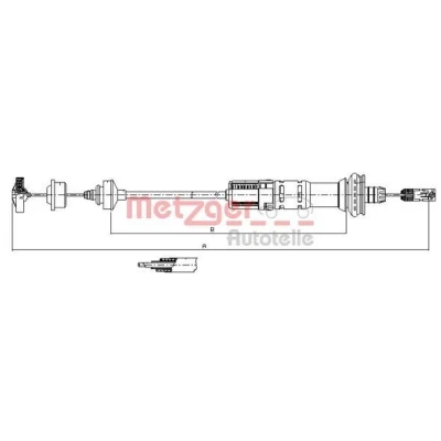 Imagen de METZGER 11.3048 Cable de Embrague con reajuste automático COFLE PEUGEOT: 206 Hatchback, SW, 206+ Hatchback