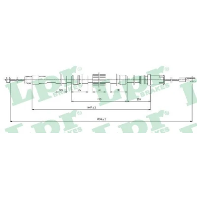 Imagen de LPR C1654B Cable de Freno Mano 1706/1447 Discos MERCEDES BENZ: Sprinter 3.5 T Furgón