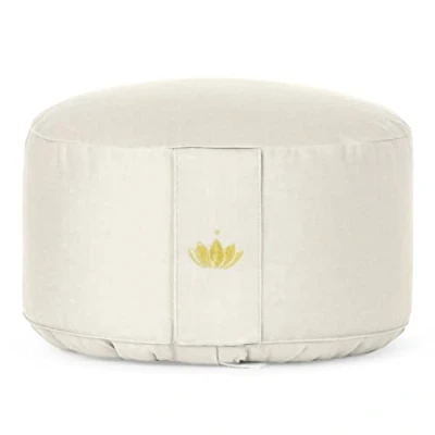 Imagen de Lotuscrafts Cojin Meditacion Yoga Lotus Altura 20 cm Relleno con Cáscaras de Espelta Cubierta en Algodon Lavable Suelo Redondo Meditation Cushion Certificado Gots