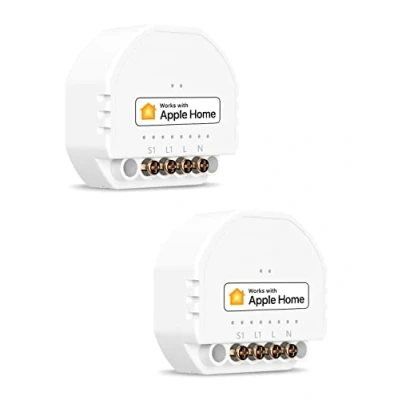 Imagen de Interruptor Inteligente WiFi, Refoss Mini Luz de Pared Conmutador 1 Gang, Inalambrico Módulo y Relé Temporizador Control Remoto Compatible con HomeKit Alexa Google Home, 2PCS