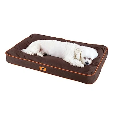 Imagen de FERPLAST Cama para Perros y Gatos Perrera ortopédica pequeña Colchoneta Impermeable a Prueba de arañazos Polo, 65 x 40 h 8 CM, Marron