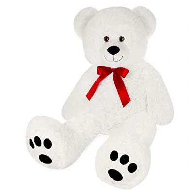 Imagen de Monzana® Oso de Peluche Grande con Lazo 150cm Osito Teddy Bear Blanco Juguete Niños Regalo Enamorados