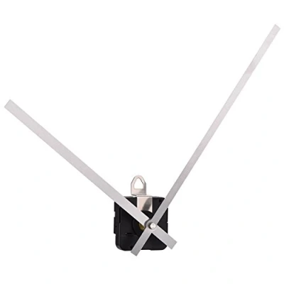 Imagen de Hicarer Mecanismos de Movimiento Reloj Par Alto Eje Largo con Agujas Rectas Largas 250 mm/ 9,8 Pulgadas (Plateado)