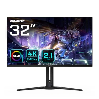 Imagen de Gigabyte Monitor de Juegos OLED AORUS FO32U2P 32 3840 x 2160 (UHD), 240Hz, 0.03ms, 250 CD/m², KVM, FreeSync Premium Pro, DisplayHDR True Black 400, DisplayPort 2.1