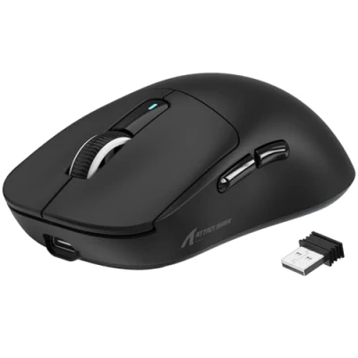 Imagen de VGN GAMEPOWER Attack Shark X3 Superlight Ratón Gaming Inalámbrico, 49g Ultraligero Mouse Gaming, Sensor PAW3395, 26,000DPI, Tres Modos G502 (2.4G/Bluetooth/Cableado) Batería 200 Horas, PC/Mac, Noir