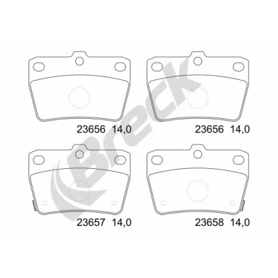 Imagen de BRECK 23656 00 702 10 Juego de pastillas freno con avisador acústico desgaste accesorios TOYOTA: RAV4 II SUV