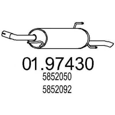 Imagen de MTS 01.97430 Silenciador trasero 1030 OPEL: Astra G Caravan