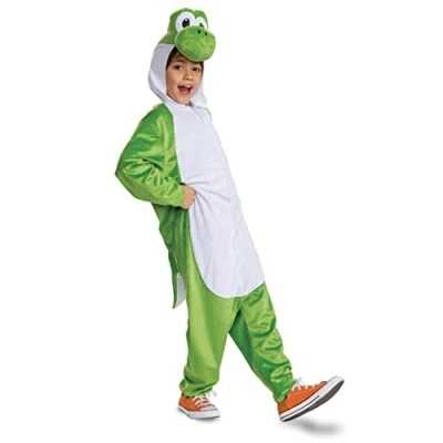 Imagen de Disguise Yoshi overol con capucha, disfraz oficial de Super Mario para niños, talla 7 8