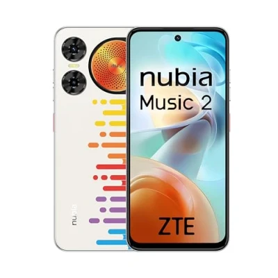 Imagen de ZTE Nubia Music 2, Smartphone Libre, 4GB+128GB, Altavoz 95db, Luces LED, Pantalla HD+ 6,7&quot; 120Hz, Cámara 50MP con IA, Batería 5000mAh, Android 14, Incluye Funda y Protector, Color Melody Wave