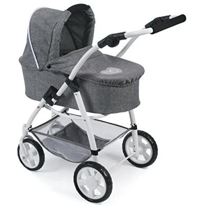 Imagen de Bayer Chic 2000 637 76 Carrito Emotion All in, 3 en 1 de muñecas, Jeans Gris, a 6 años.