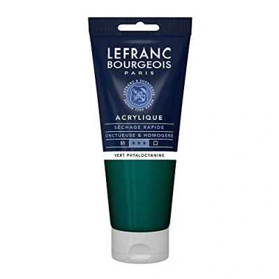 Imagen de Lefranc Bourgeois Acrílico Fine, Verde Ftalo, 200 ml