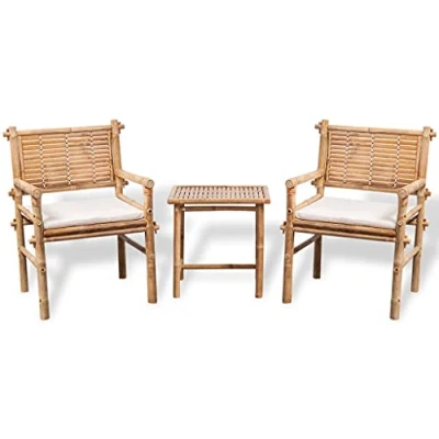 Imagen de vidaXL Conjunto de Muebles Jardín Mesa Sillas Sillón 5 Piezas Patio Exterior Terraza al Aire Libre Balcón Tablero Comedor Bambú