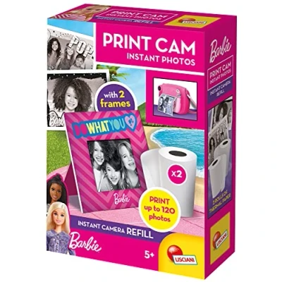 Imagen de Liscianigiochi Barbie Print Cam Hi Tech, recargas, niños a partir de 4 años, 2 rollos para 120 usar, imprime tus fotos, función vídeo y selfie, color, medium (97968)