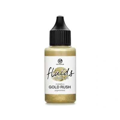 Imagen de Octopus 30ml Fluids alcohol Ink GOLD RUSH, Tinta al para Fluid Art y Resin Art, oro metálico