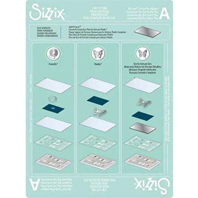 Imagen de Sizzix 3 D Texture Fades Embossing Folder Mini Brickwork by Tim Holtz, 665462 Big Shot Switch Plus Accesorio Adaptador A, Estándar, 664865, Multicolor, Talla unica