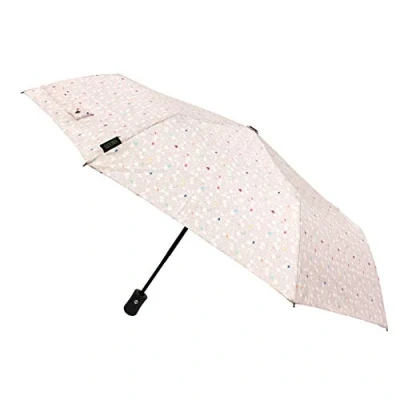 Imagen de Paraguas plegable compacto SMATI apertura y cierre automáticos; A prueba de viento; Robusto; gran clásico; Funda protectora; mujer; hombre; diseño MAGRITTE ROSA PALIDO