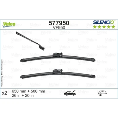 Imagen de Limpiaparabrisas Valeo 577950 delante Escobilla con hoja plana BMW: X3, X4, JAGUAR: E Pace