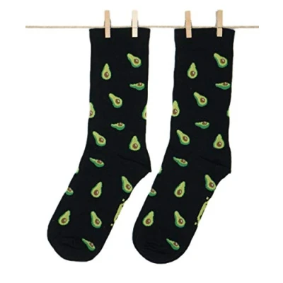 Imagen de Roits Calcetines Aguacates Negros Hombre y Mujer de Dibujos Divertidos Originales Regalo Estampados Elegantes Molones Accesorios Fruta (41 46)